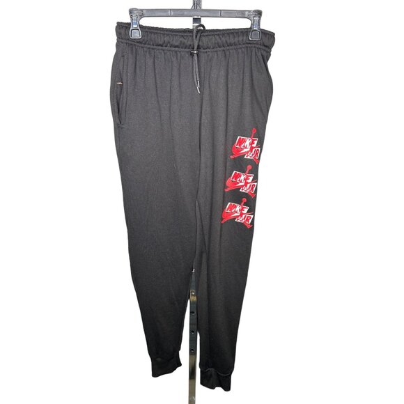 Nike Air Jordan Boys Black Jogger Sweatpants Size M Cotton/Polyester - Picture 1 of 5